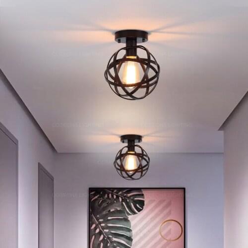 Globe round ceiling lamps small black E27 ceiling lights mini mounted light in corridor hallway kids' room babys room luminaire