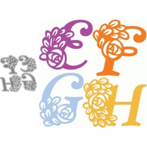 Metal Cutting Dies Letter E F G H Stencil for DIY Scrapbooking Album Embossing Paper Cards Deco Crafts Die Cuts