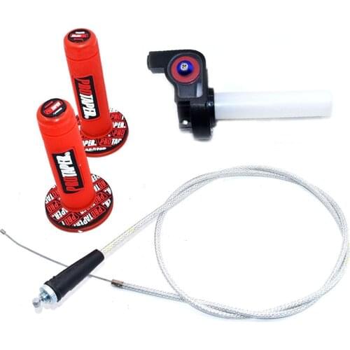 Motorcycle Grips With 1/4 Quick Turn Throttle Settle1200MM Throttle Cable For PRO TAPER Handlebar Dirt Pit Bike Motocross Parts