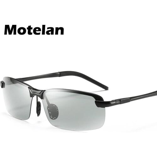 New Polarized Photochromic Sunglasses Mens Anti-UV Sunglasses for Drivers Male Safety Driving Rimless UV400 Sun Glasses 3043