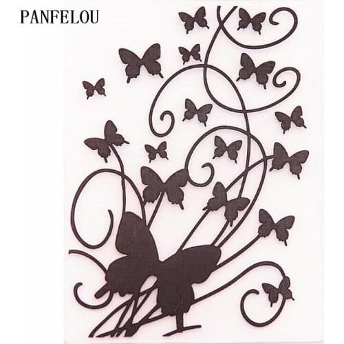 PANFELOU Vines butterfly Embossing folders Plastic For Scrapbooking DIY Template Fondant Cake Photo Album Card Making