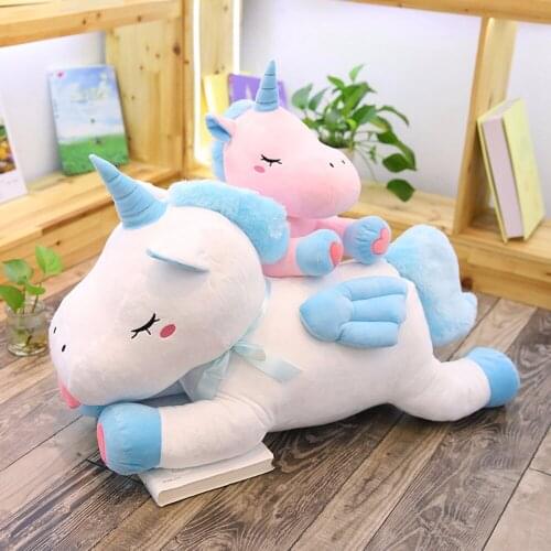 50CM/75CM Unicorn Plush Toy Soft Stuffed Cartoon Flying Unicorn Dolls Animal Horse High Quality Gift for Children