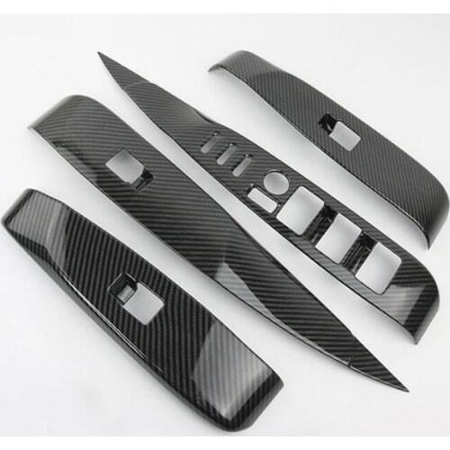 Car Styling For Toyota Camry XV70 2018 Door Armrest Window Lift Button Cover Trim Accessories Matte Silver ABS Fiber Style