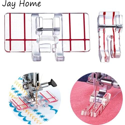 1/2Pcs Border Guide Presser Foot 1/4 Inch Quilting Parallel Guide Stitch Presser Foot for Household Low Shank Sewing Machine