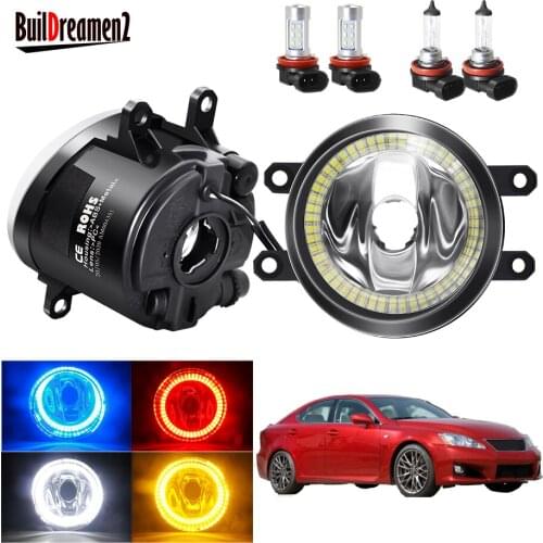 Angel Eye Fog Light Assembly For Lexus IS-F IS F 2008-2013 Car H11 Front Bumper Fog Light Halo Ring Daytime Running Lamp 12V
