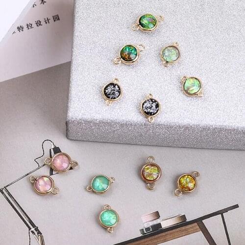 Connector Strap Jewelry Making Birthstone Discover Colorful Jewelry Round Charm DIY
