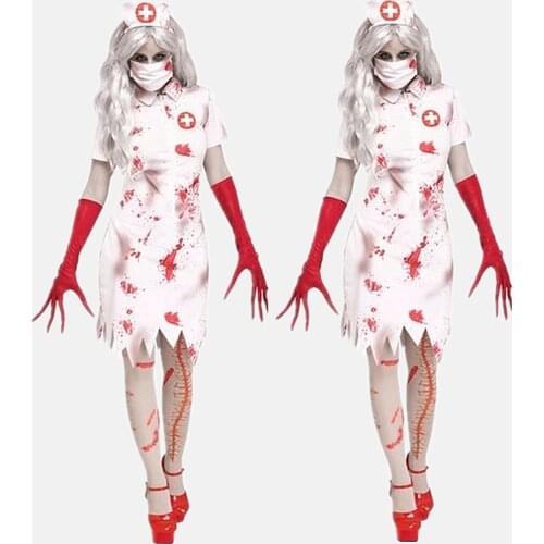 Halloween Party Horror Scary Costume Cosplay Roleplay Zombie Bloody Nurse Dress Gothic Vampire Skeleton Outfits
