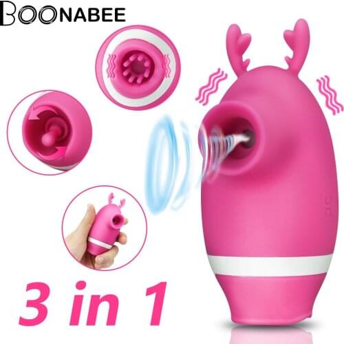 Powerful Clit Sucker Vibrator 3 in 1 Vibrators for Women Nipple Sucker Clitoris Stimulator Ora Sex Toys for Women