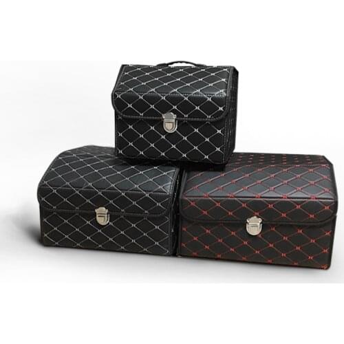 Waterproof leather folding waterproof washable luxury car trunk universal storage box Organizer