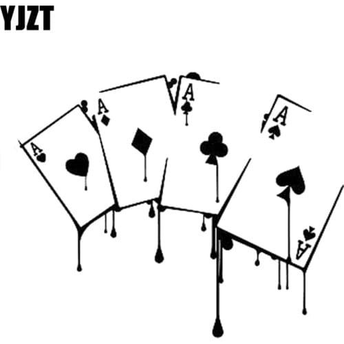 YJZT 15.6*12.7CM Interesting Casino Poker Games Sticker High Quality Graphic Car Sticker Vinyl C12-0016