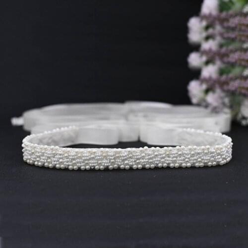TRiXY S204 Elegant Pearls Belt Wedding Belt for women Crystal Bridal Sash Pearls Belt Wedding Accessories Bridal Waistband Belts