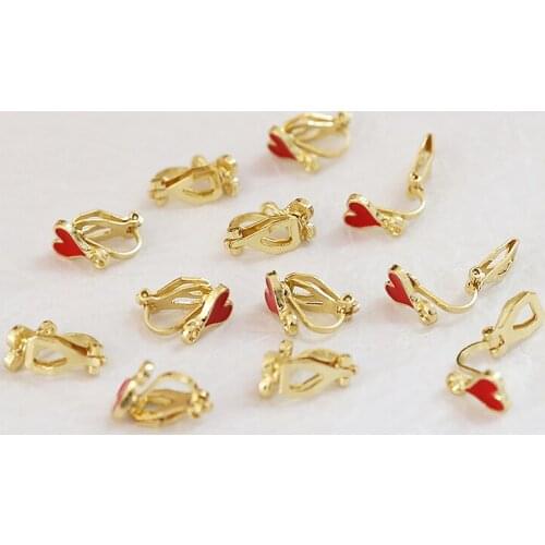 10pcs korean Copper electroplating Love Heart ear entrainment hanging no pierced anti-pain Earrings diy jewelry accessories