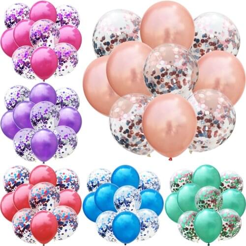 10pcs MIX Round Balloons DIY Latex Double Color Confetti Ballons Set Kids Birthday Valentines Day Wedding Party Garden Decor
