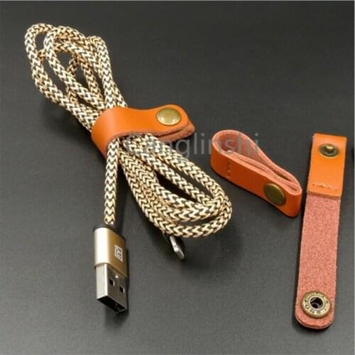 10pcs/lot Classic Genuine Leather Cable Winder Earphone Line Winder Portable Compact Cable Organizer Tools