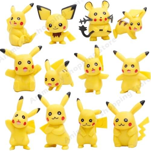 12pcs/set 8CM POKEMON dolls anime toy pikachu action toy figure Toys Model Ornaments Anime Toys figures for Kids Christmas Gifts