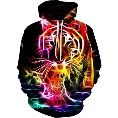 Drukowanie 3D bluza z kapturem nadruk zwierzęta bluza z kapturem kurtka tygrys i lew pełna bluza z kapturem XXS-4XL