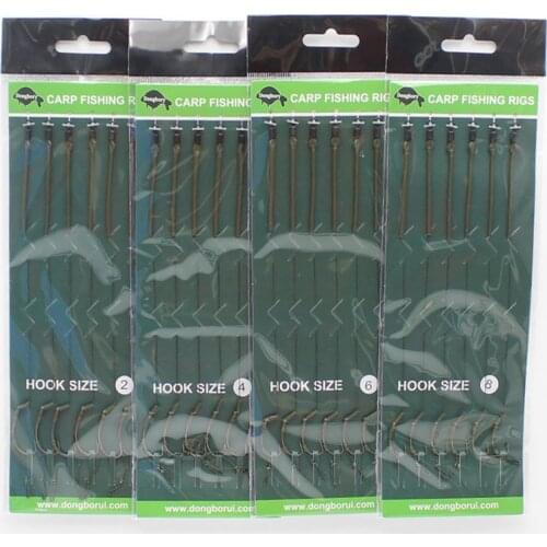 6Set/Bag Carp Fishing Hair Rigs Ready Tied Terminal Tackle Link Hook Fishing Chod Loop Swivel Fishing Carp Accessories