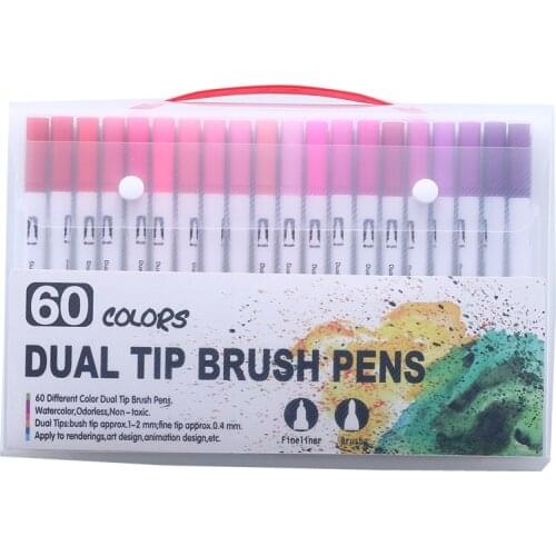 60PCS Colors arts and crafts supplies Art Markers Drawing Painting Pens Brush Pen Calligraphy Sketching Coloring Book