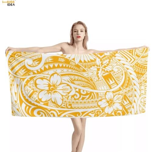 HUGSIDEA Bath Towel Hibiscus Floral Pattern Bathroom Face Hair Hand Dry Up Blankets Soft Comfortable Beach Towels