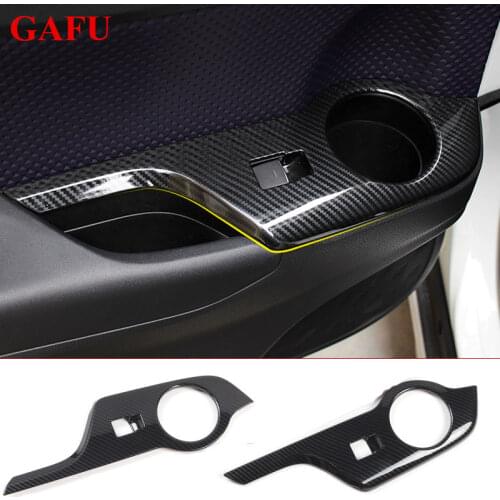For Toyota CHR C-HR 2018 2019 2020 ABS Matte Car Interior Door Armrest Panel Window Button Cover Trim Left-hande Drive 2 Pcs