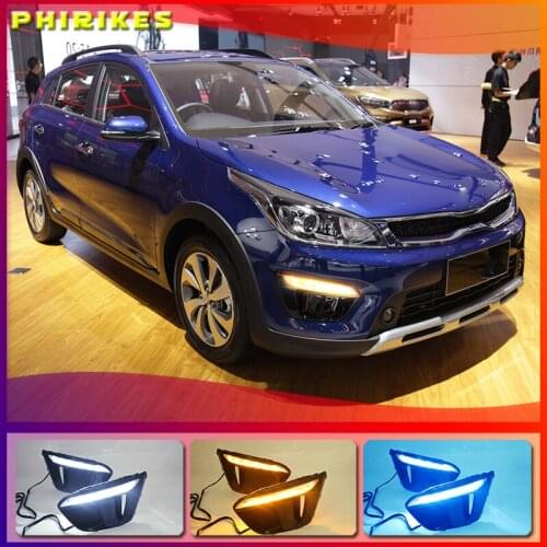 For KIA RIO X-Line 2018 2019 LED DRL headlight headlights daytime running lights fog lights fog light foglights Russian version