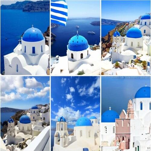 EverShine Diamond Painting Building Bead Embroidery Diamond Mosaic Full Square Landscape Cross Stitch Picture Of Rhinestones