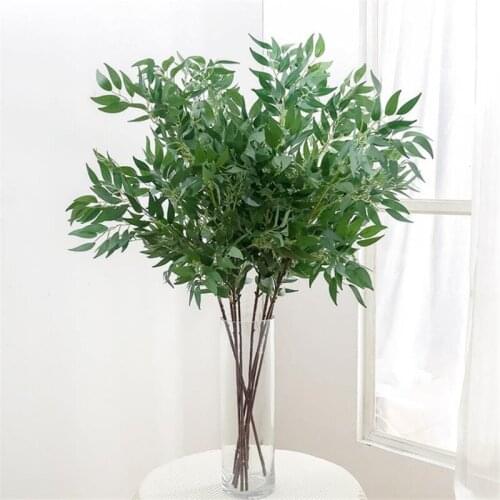 One Long Stem Willow Leaf 39.37" Length Simulation Epilobium Autumn Greenery for Wedding Home Decorative Artificial Plants