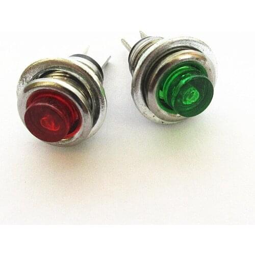 JOYING LIANG Red / Green Button Switch DS-101 8MM Self-reset Press Button Unlocked Switch Round 2PCS Retail