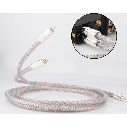 Pair Nordost Valhalla Series 7N Silver Plated HIFI Stereo RCA Cable Hi-Fi Audio 2RCA to 2RCA Interconnet Cable