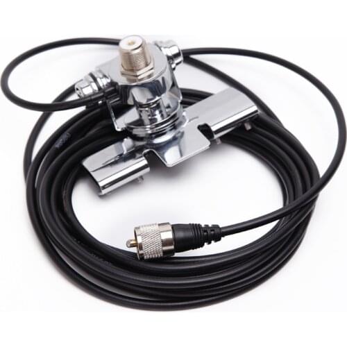 Antenna Mount RB-400 clip + 5M Clip Mount Cable PL259 SO239 Connector for Walkie Talkie Mobile Car Radio
