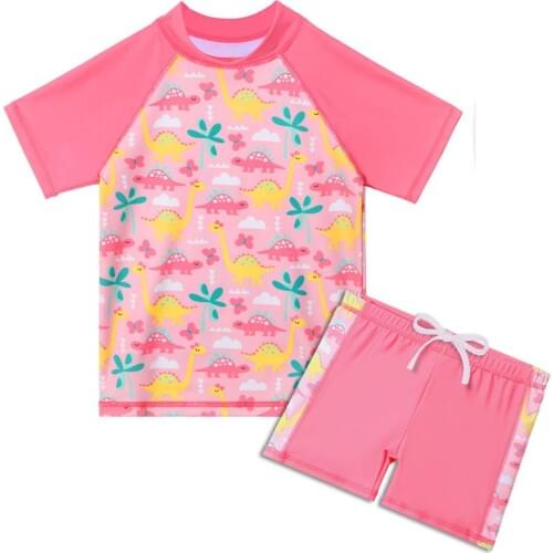 BAOHULU Girls Two Pieces Set Long Sleeve Rash Guards Swimsuits with Pant UPF 50+ UV Protection Swimwear Sunblock Bathing Suit