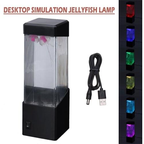 MAYITR 1pc USB Colorful LED Jellyfish Tank Night Light Color Changing Electric Mood Lamp For Kids Children Home Room Decor