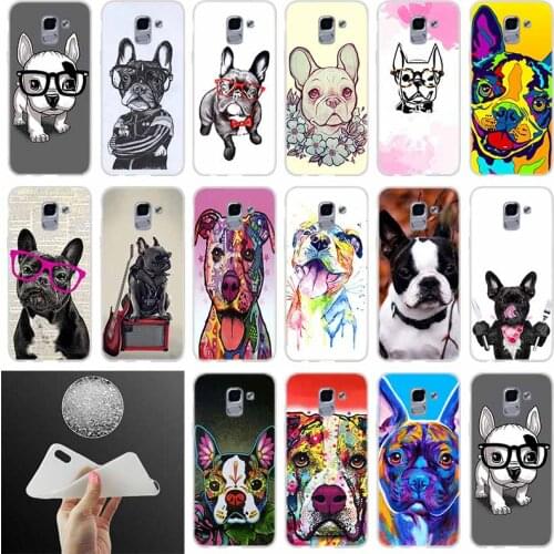 Soft Cover French Bulldog Dog FOR Coque Samsung Galaxy J6 J4 J8 J7 2018 Plus J3 J5 J7 Prime Pro 2017 2016 Casse