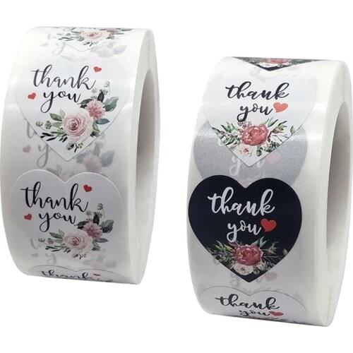 Stickers Labels Diy Floral Heart-shaped Thank You For Baking Wedding Make Your Own Gift Surprise Decoration Stickers Party