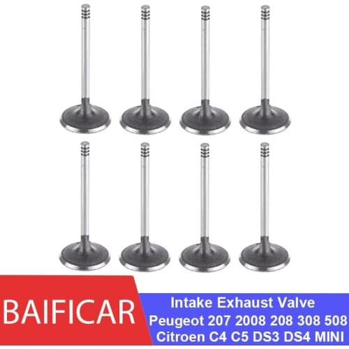 Baificar New 8 PCS Intake Exhaust Valve 0948F6 0948F9 For Peugeot 2008 Peugeot 207 2008 208 308 508 VTI Citroen C3 C4 C5 DS3 DS4