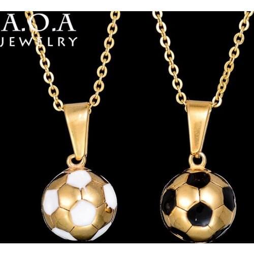 Factory Direct Stainless Steel Football Necklace Soccer Chic Necklace Pendant Sporty Ball Brand Jewelry