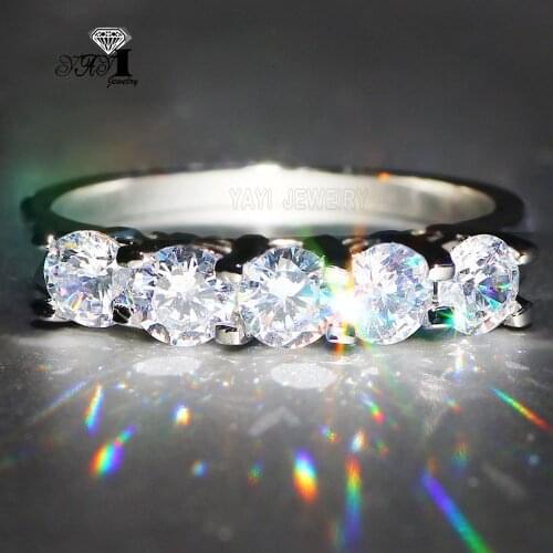 Christmas Present YaYI Jewelry Fashion Princess Cut 3.2 CT White Zircon Silver Color Engagement Wedding Heart Party Rings Gifts