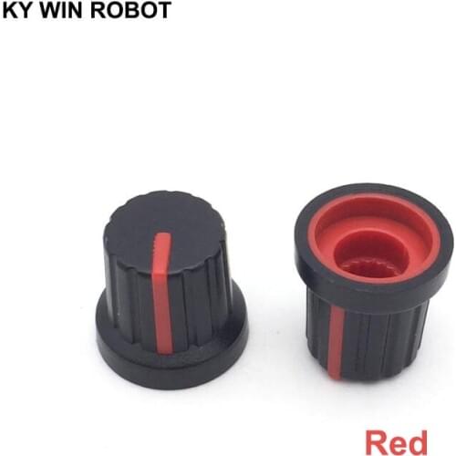 10PCS /lot Red Volume Control Rotary Knobs For 6mm Dia Knurled Shaft Potentiometer Durable