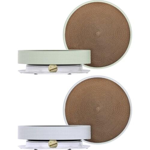 3 in 1 Cat Scratcher Cardboard with Ball Cats Scratching Lounge Bed Plastic Base with Refillable Core Cat Scratcher Bowl