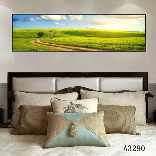 Modern Abstract Oil Painting Print on Canvas Grassland Scenery Landscape Canvas Art Printing Wall Art Picture for Home Decor