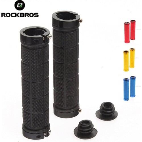 ROCKBROS Bicycle Grips Rubber Fixed Gear Lock-on Cycling Grips Anti-skid Soft Durable MTB Bike Bicycle Handlebar Bike Parts Bmx