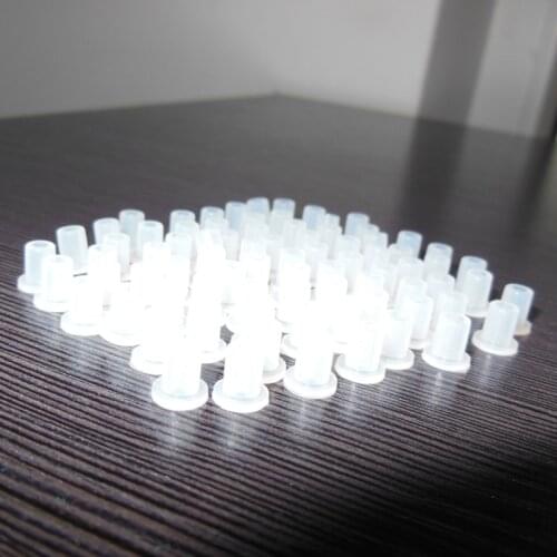 Vilaxh 200pcs DIY Refill tube bend sleeve Hollow plug, transparent rubber for Refill ink cartridges small rubber plug parts