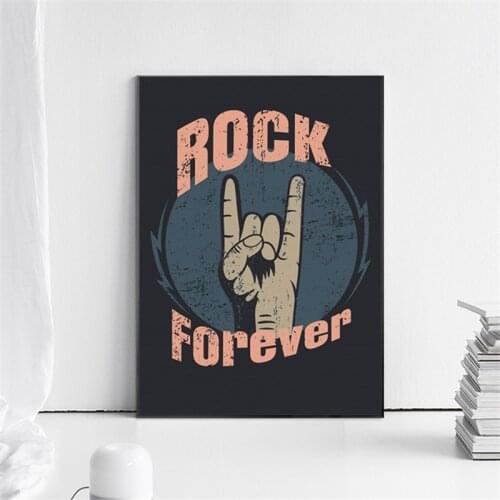 Vintage Roll Rock Gestures Nostalgia Metal Rock Posters Decorative for Living Room Decoration Home Decor Wall Art Picture
