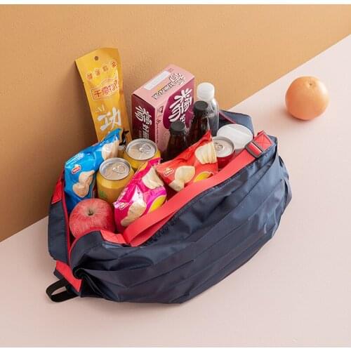 Large-capacity foldable eco-friendly shopping bag travel portable thickened large grocery bag supermarket eco-friendly bag