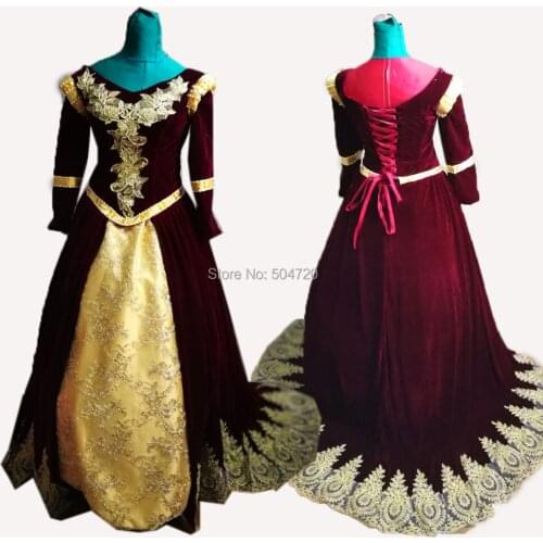 Customer to order!Luxs French duchess Queen Princess Theatre dress Victorian Renaissance Halloween Vintage dresses SW-035
