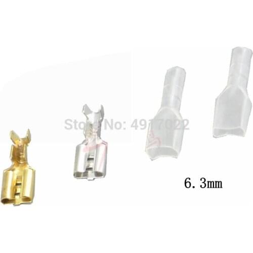 Female Terminals 6.3 mm with transparent sheath inserted spring 6.3mm Female connector terminal Faston with insulator for wire