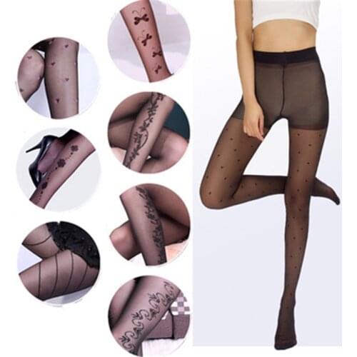Womens Nylon Jacquard silk stockings Flower Cored Wire Slim Thin Tight Sexy Black yellow High Quality Pantyhose Cheap Sale