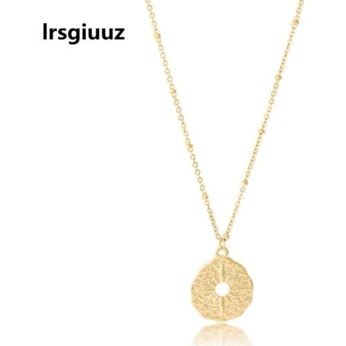 Creative design of ripple surface pendant of 14k gold jewelry real gold plated Stainless Steel choker for women festival gift
