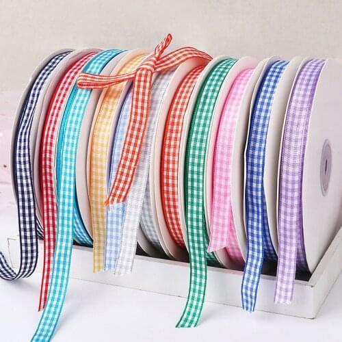 10mm Lattice Plaid Ribbons Bow Ribbon Gift Wrapping Polyester Ribbon Handmade DIY Accessories,45 Meters / lot