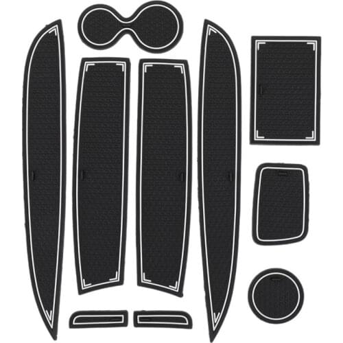 10Pcs Door Groove Mat for Renault Clio 4 Interior Decoration Anti-Slip Gate Slot Cup Pad Car Styling